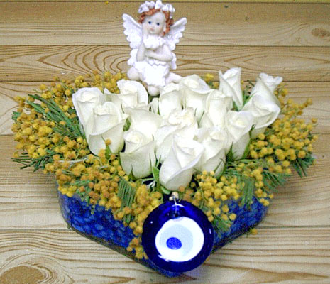 9 adet beyaz g�l oyuncak  Ankara internetten �i�ek sipari�i 