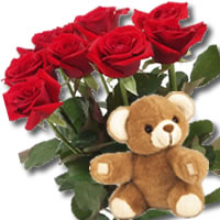 11 adet g�l ve ayicik buket   Ankara demetevler �i�ek sipari�i �i�ek yolla 