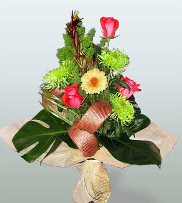  demetevler �i�ek�i Ankara ucuz �i�ek g�nder  3 adet g�l 4 adet gerbera �i�egi sade buket
