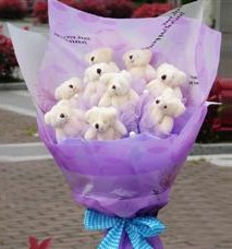 11 adet pelus ayicik buketi  demetevler �i�ek�i Ankara ucuz �i�ek g�nder 