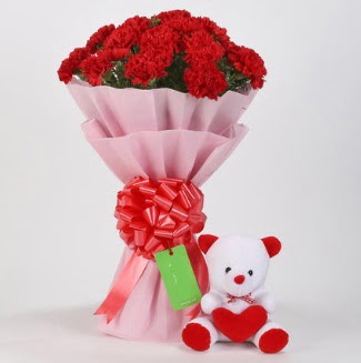 19 k�rm�z� karanfil buketi 15 cm ay�c�k  Ankara demetevler �i�ek sipari�i vermek 