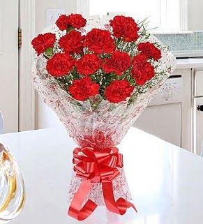 12 adet k�rm�z� karanfil buketi  Demetevler Ankara �nternetten �i�ek sipari�i 
