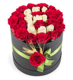 41 adet k�rm�z� beyaz g�l harfli  Ankara demetevler �i�ek sipari�i �i�ek yolla  