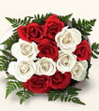  Ankara çiçek , çiçekçi , çiçekçilik  10 adet kirmizi beyaz güller - anneler günü için ideal seçimdir -