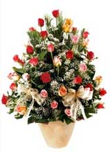 91 adet renkli gül aranjman   Ankara çiçek gönderme sitemiz güvenlidir 