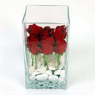  demetevler çiçek yolla Ankara çiçekçiler  7 adet kirmizi gül cam yada mika vazo içinde