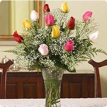  Ankara internetten çiçek siparişi  renkli gül 11 adet çiçekçi den cam yada mika vazo tanzimi