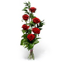  Ankara demetevler çiçek gönderme çiçek siparişi sitesi  cam yada mika vazo içerisinde 6 adet kirmizi gül