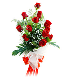 11 adet kirmizi güllerden görsel sölen buket  Ankara demetevler çiçek siparişi vermek 