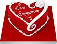  Demetevler Ankara İnternetten çiçek siparişi  Seni seviyorum yazili kalp yas pasta