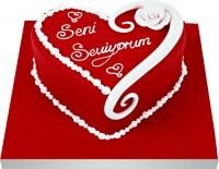  Demetevler Ankara �nternetten �i�ek sipari�i  Seni seviyorum yazili kalp yas pasta