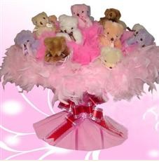 11 adet pelus ayicik buketi  Ankara demetevler �i�ek sat��� 