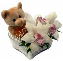  Ankara demetevler çiçek siparişi çiçek yolla  15 cm boyutlarinda ayicik ve 1 kandil orkide