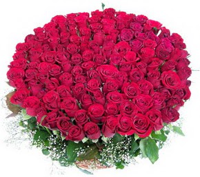  Ankara online çiçek siparişi çiçekçi , çiçek siparişi  100 adet kırmızı gülden görsel buket