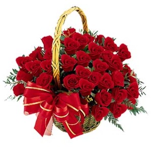  Ankara hediye çiçek yolla  41 adet kırmızı gül sepeti aranjmanı