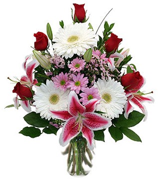  Ankara ucuz çiçek gönder çiçek mağazası , çiçekçi adresleri  1 dal kazablanka 5 gül ve kırçiçeği vazosu