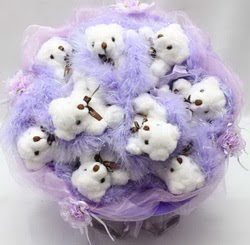  Ankara demetevler �i�ek�i ma�azas�  9 lu ay� buketi Teddy Bear Bouquet