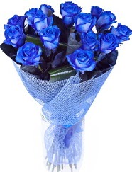 9 adet mavi gülden buket çiçeği  Ankara hediye çiçek yolla 