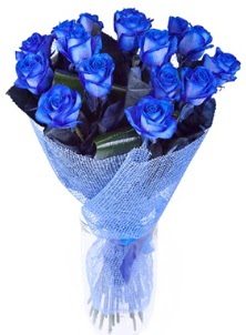 12 adet mavi gül buketi  Ankara demetevler çiçek servisi , çiçekçi adresleri 
