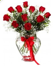 9 adet kırmızı gül cam kalpte  Ankara online çiçek siparişi çiçekçi , çiçek siparişi 