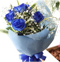 5 adet mavi gülden buket çiçeği  Ankara demetevler çiçek satışı 