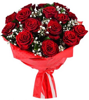 Kız isteme çiçeği buketi 17 adet kırmızı gül  Ankara demetevler çiçek yolla çiçekçi telefonları 