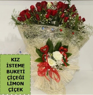 27 adet kırmızı gülden kız isteme buketi  Ankara demetevler çiçek satışı 