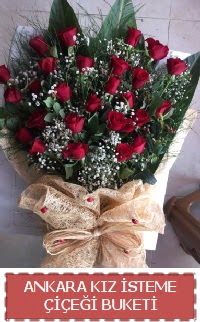 Kız isteme çiçeği kız isteme buket modeli  Ankara internetten çiçek siparişi 