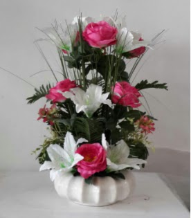 Porselen tabak yapay çiçek  Ankara demetevler çiçek siparişi çiçek yolla 