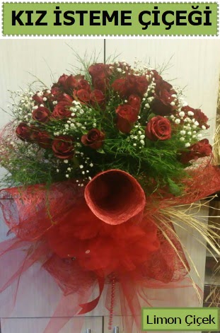 41 adet kırmızı gülden kız isteme buketi  Ankara demetevler çiçek satışı 