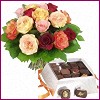  Ankara internetten çiçek siparişi  Renkli Güller ve çikolata